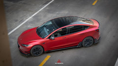 Tesla Model 3 Highland 2024-ON with Aftermarket Parts - AE Style Front Canards Carbon Fiber from?ArmorExtend