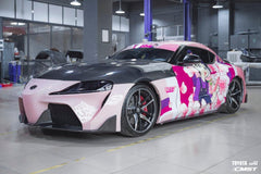 Toyota GR Supra A90 A91 2020-ON with Aftermarket Parts - FT1 Conversion Kit Side Skirts & Lower Lip Carbon Fiber / FRP from CMST Tuning