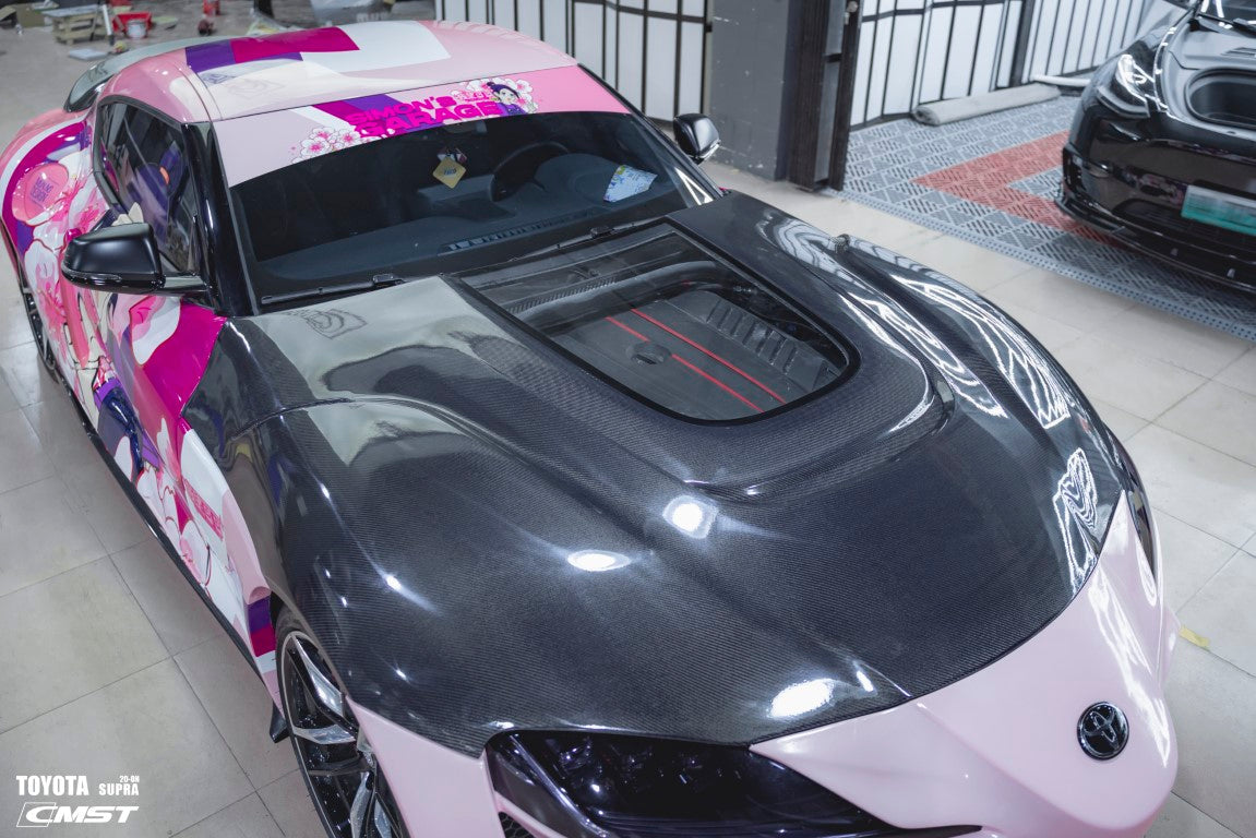 Toyota GR Supra A90 A91 2020-ON with CMST Tuning's Aftermarket Parts - Carbon Fiber Hood Bonnet FT1 Conversion Kit