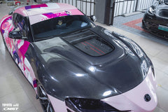 Toyota GR Supra A90 A91 2020-ON with CMST Tuning's Aftermarket Parts - Carbon Fiber Hood Bonnet FT1 Conversion Kit