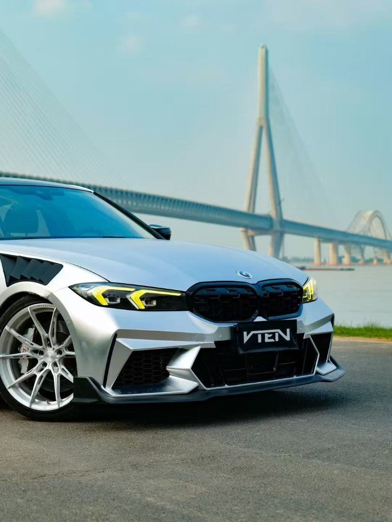 BMW 3 Series 330i M340i G20 G21 LCI 2023-ON with Aftermarket Parts - Front Bumper & Front Lip PP from VTEN