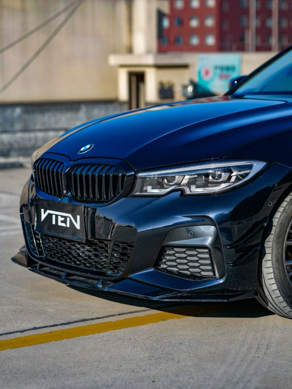 BMW 3 Series 330i (with M-package bumper, does not fit base model) M340i G20 G21 Pre-LCI 2019 2020 2021 2022 with Aftermarket Parts - Front Lip PP from VTEN