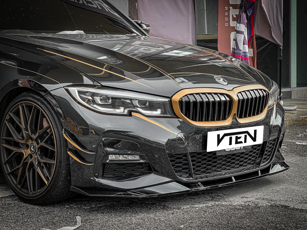 BMW 3 Series 330i (with M-package bumper, does not fit base model) M340i G20 G21 Pre-LCI 2019 2020 2021 2022 with Aftermarket Parts - Front Lip PP from VTEN