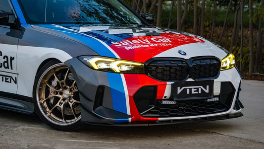 BMW 3 Series 330i (with M-package bumper, does not fit base model) M340i G20 G21 LCI 2023-ON with Aftermarket Parts - Front Lip PP from VTEN