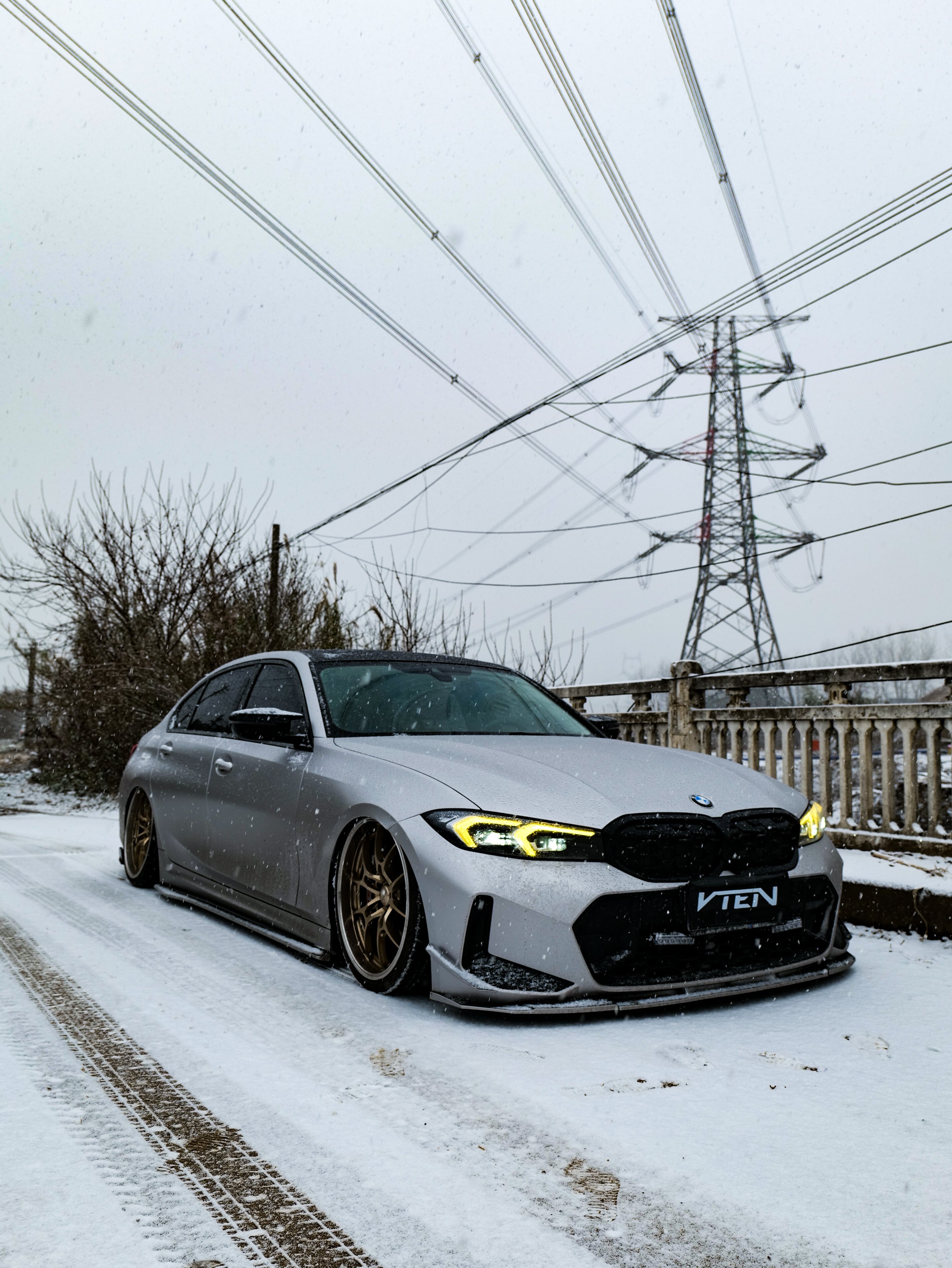 BMW 3 Series 330i (with M-package bumper, does not fit base model) M340i G20 G21 LCI 2023-ON with Aftermarket Parts - Front Lip PP from VTEN