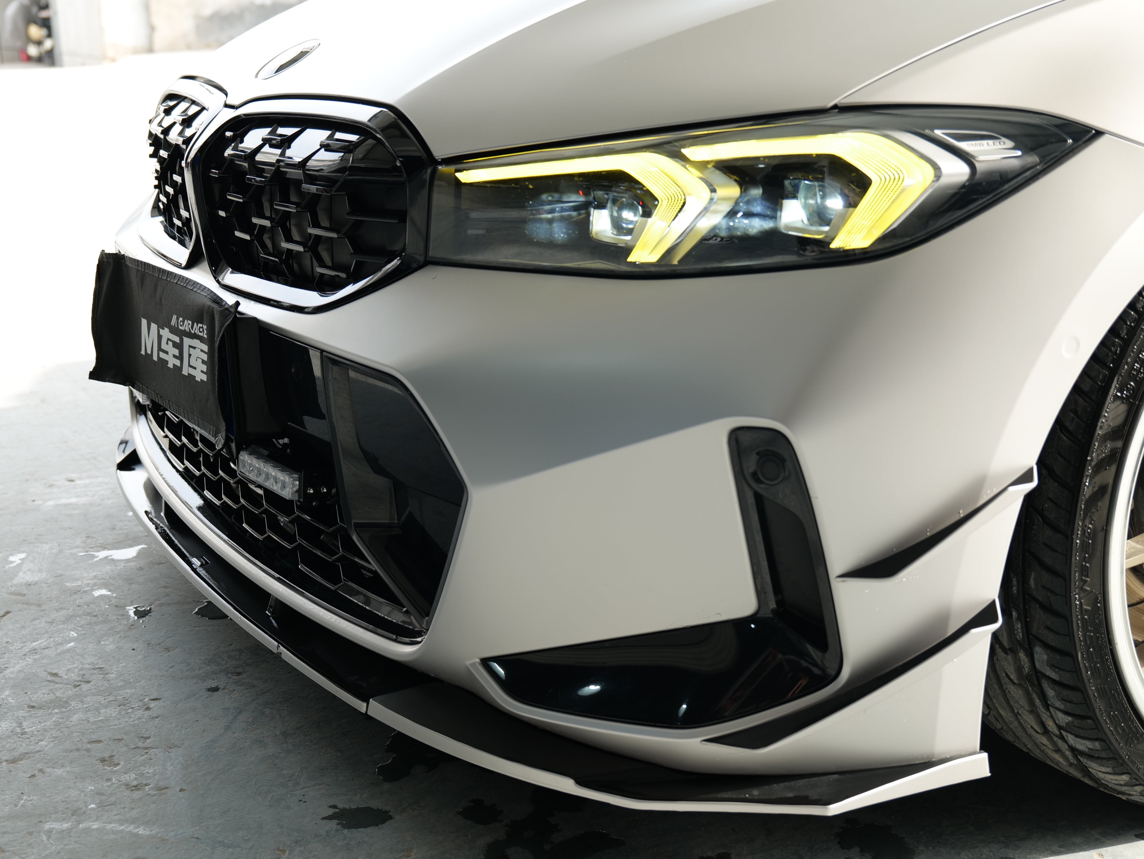 BMW 3 Series 330i (with M-package bumper, does not fit base model) M340i G20 G21 LCI 2023-ON with Aftermarket Parts - Front Canards ABS from VTEN