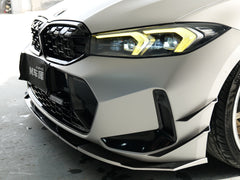 BMW 3 Series 330i (with M-package bumper, does not fit base model) M340i G20 G21 LCI 2023-ON with Aftermarket Parts - Front Canards ABS from VTEN