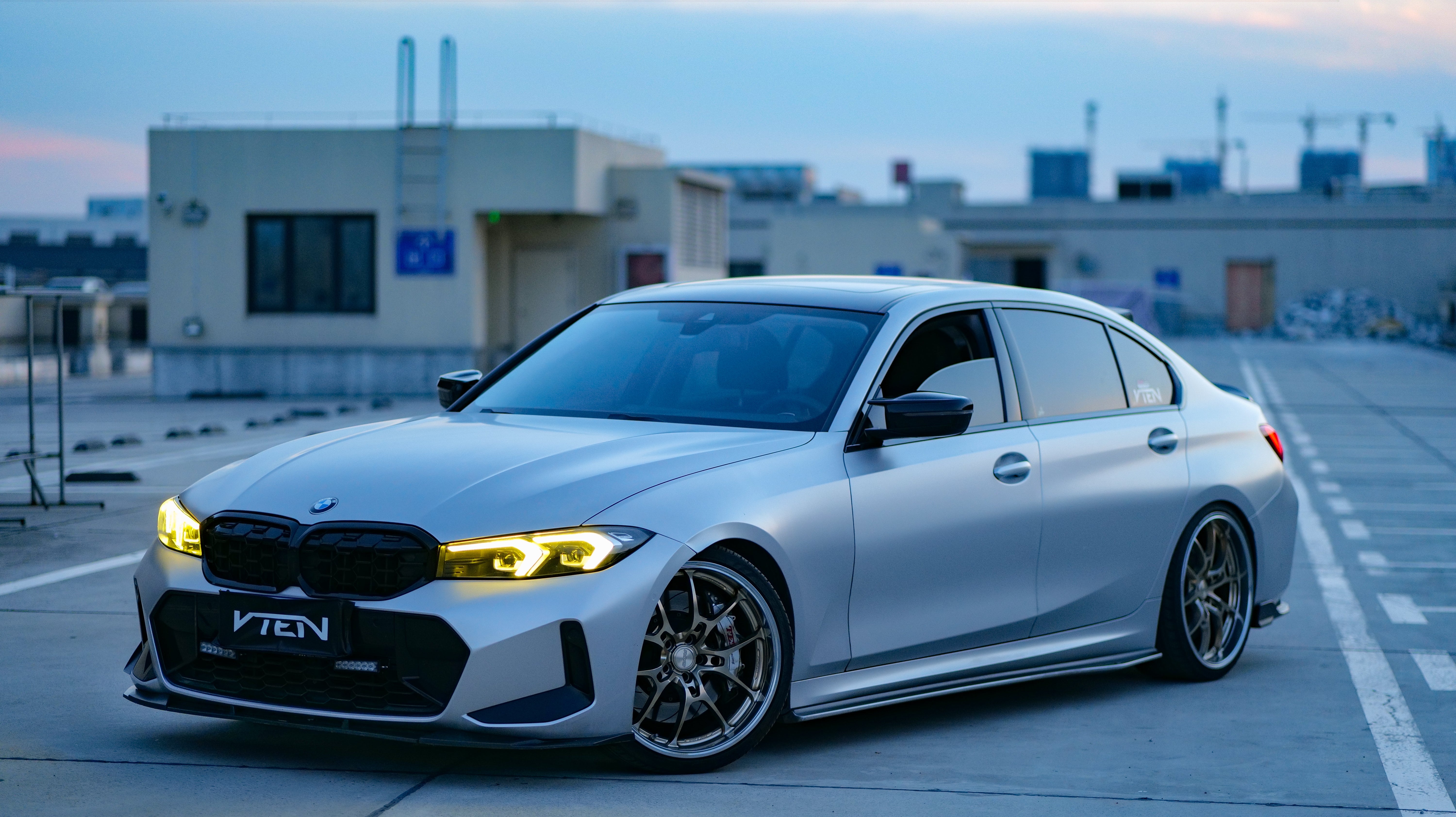 BMW 3 Series 330i (with M-package bumper, does not fit base model) M340i G20 G21 LCI 2023-ON with Aftermarket Parts - Front Lip PP from VTEN