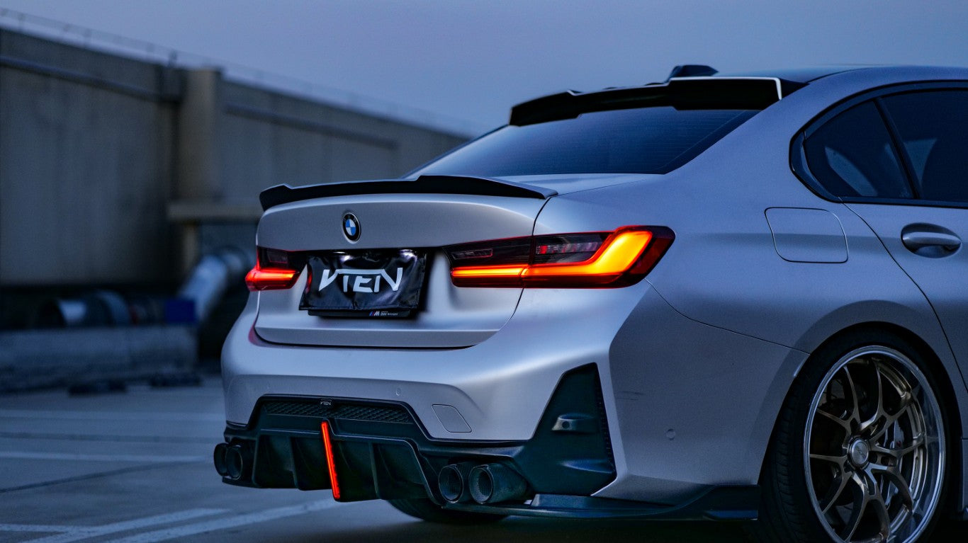 VTEN ABS Gloss Black Rear Diffuser & Canards for BMW 3 Series G20 330i M340i 2023-ON LCI - Performance SpeedShop
