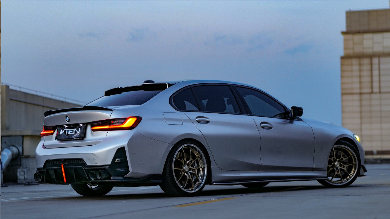 VTEN ABS Gloss Black Rear Diffuser & Canards for BMW 3 Series G20 330i M340i 2023-ON LCI - Performance SpeedShop