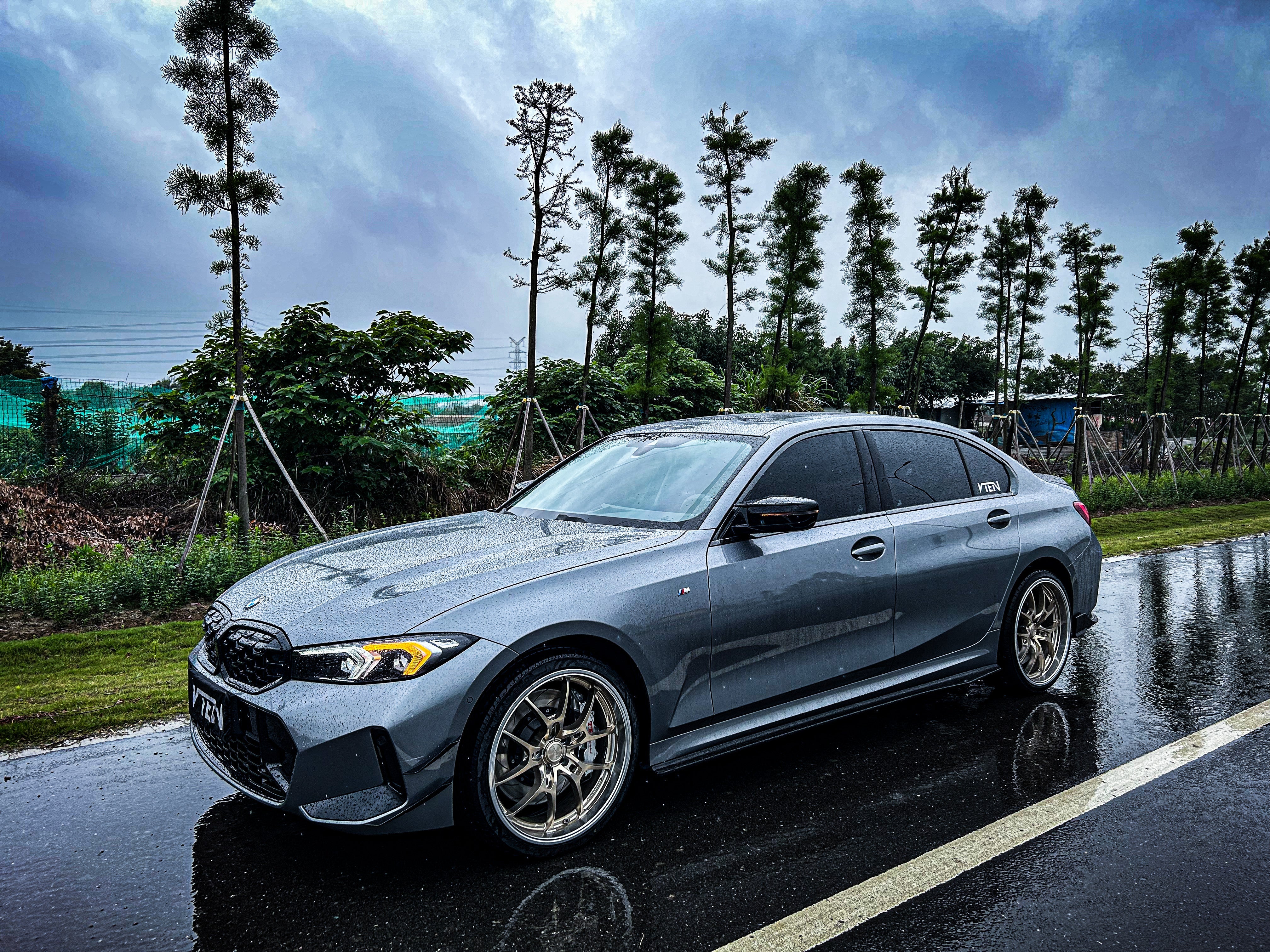 BMW 3 Series 330i (with M-package bumper, does not fit base model) M340i G20 G21 LCI 2023-ON with Aftermarket Parts - Front Canards ABS from VTEN