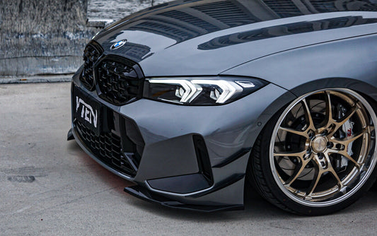 BMW 3 Series 330i (with M-package bumper, does not fit base model) M340i G20 G21 LCI 2023-ON with Aftermarket Parts - Front Lip PP from VTEN