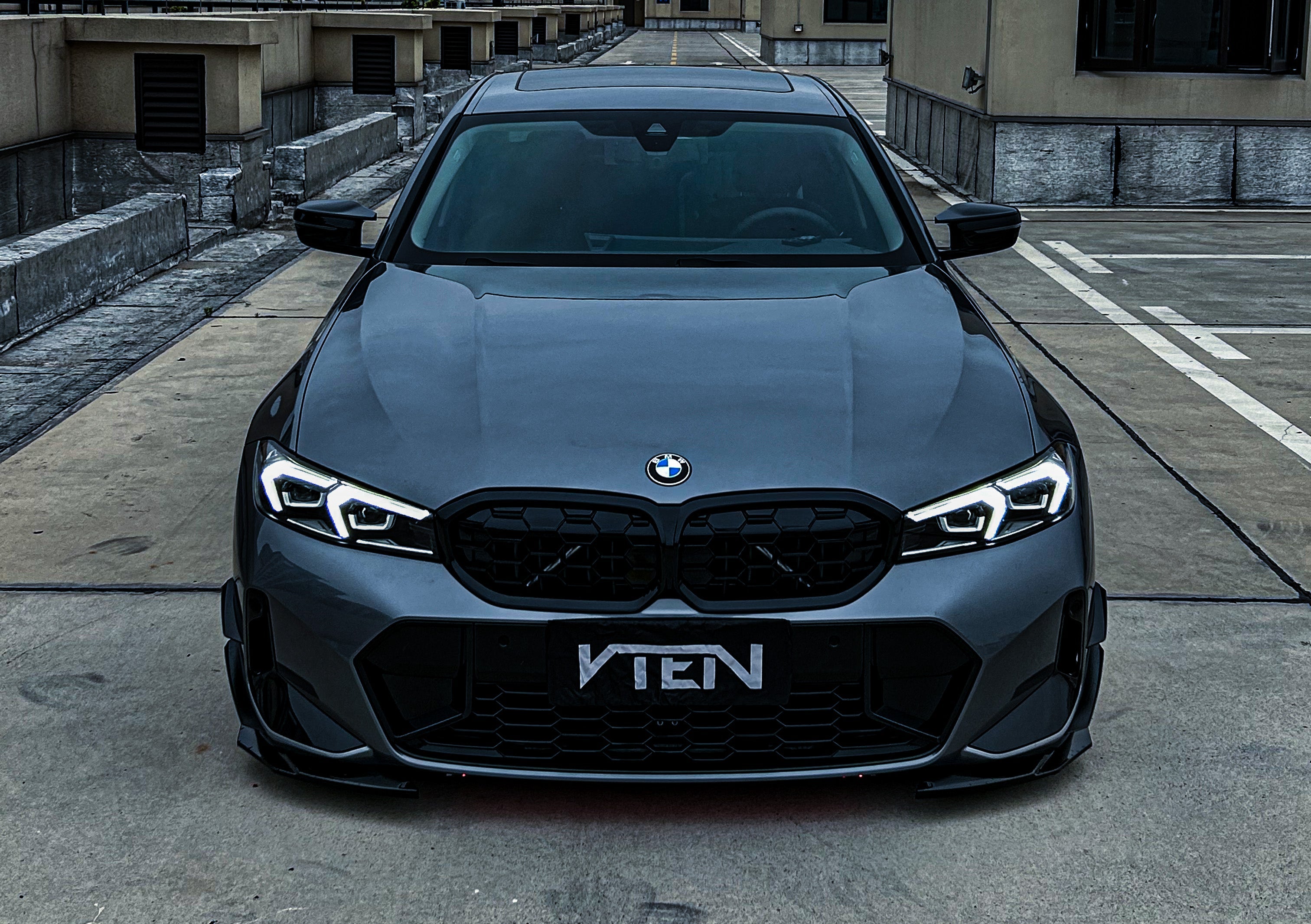 BMW 3 Series 330i (with M-package bumper, does not fit base model) M340i G20 G21 LCI 2023-ON with Aftermarket Parts - Front Lip PP from VTEN