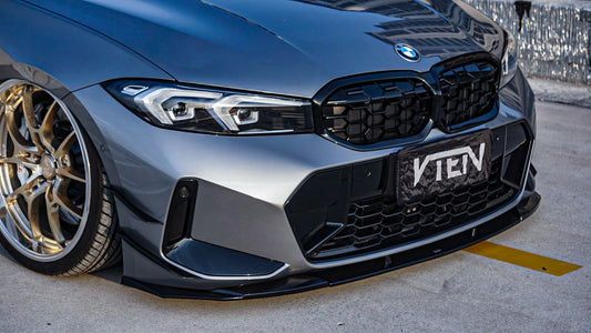 BMW 3 Series 330i (with M-package bumper, does not fit base model) M340i G20 G21 LCI 2023-ON with Aftermarket Parts - Front Lip PP from VTEN