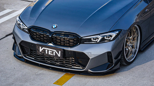 BMW 3 Series 330i (with M-package bumper, does not fit base model) M340i G20 G21 LCI 2023-ON with Aftermarket Parts - Front Lip PP from VTEN