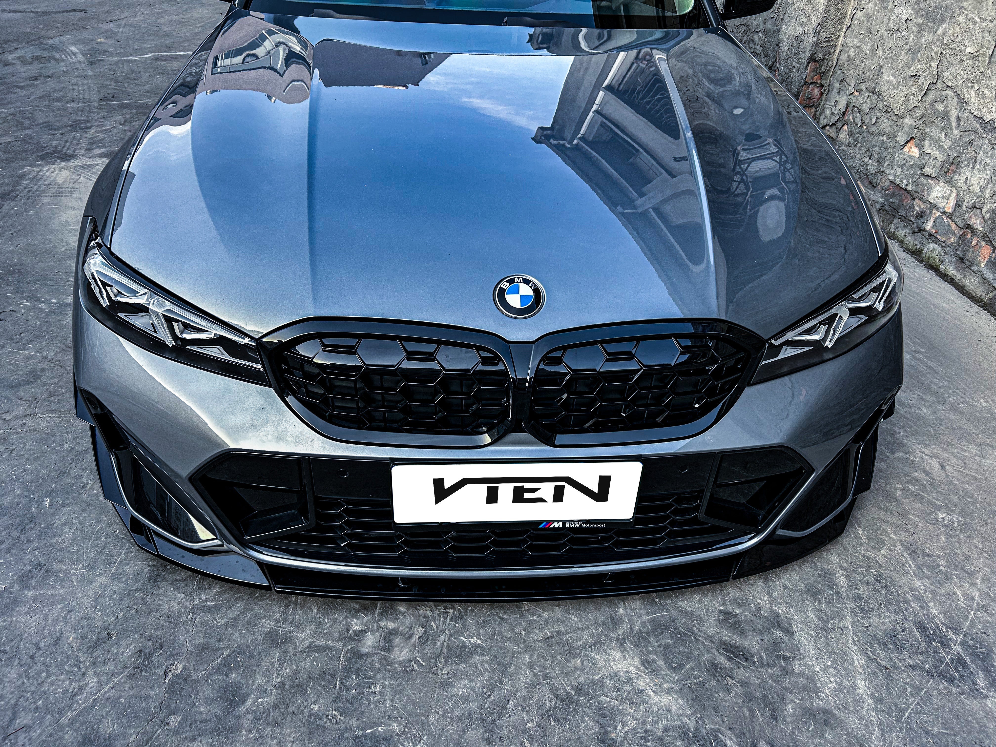 BMW 3 Series 330i (with M-package bumper, does not fit base model) M340i G20 G21 LCI 2023-ON with Aftermarket Parts - Front Lip PP from VTEN