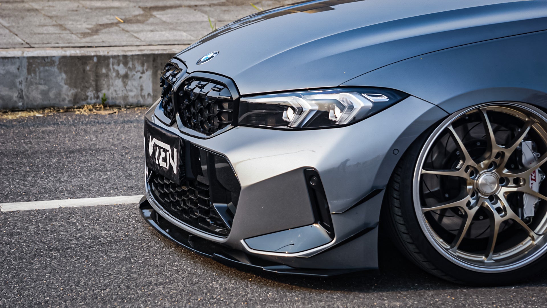 BMW 3 Series 330i (with M-package bumper, does not fit base model) M340i G20 G21 LCI 2023-ON with Aftermarket Parts - Front Canards ABS from VTEN