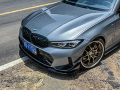 BMW 3 Series 330i (with M-package bumper, does not fit base model) M340i G20 G21 LCI 2023-ON with Aftermarket Parts - Front Canards ABS from VTEN