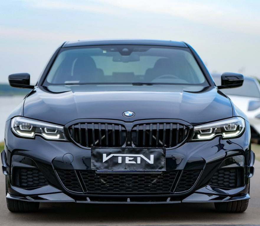 BMW 3 Series 330i (with M-package bumper, does not fit base model) M340i G20 G21 Pre-LCI 2019 2020 2021 2022 with Aftermarket Parts - Front Lip PP from VTEN