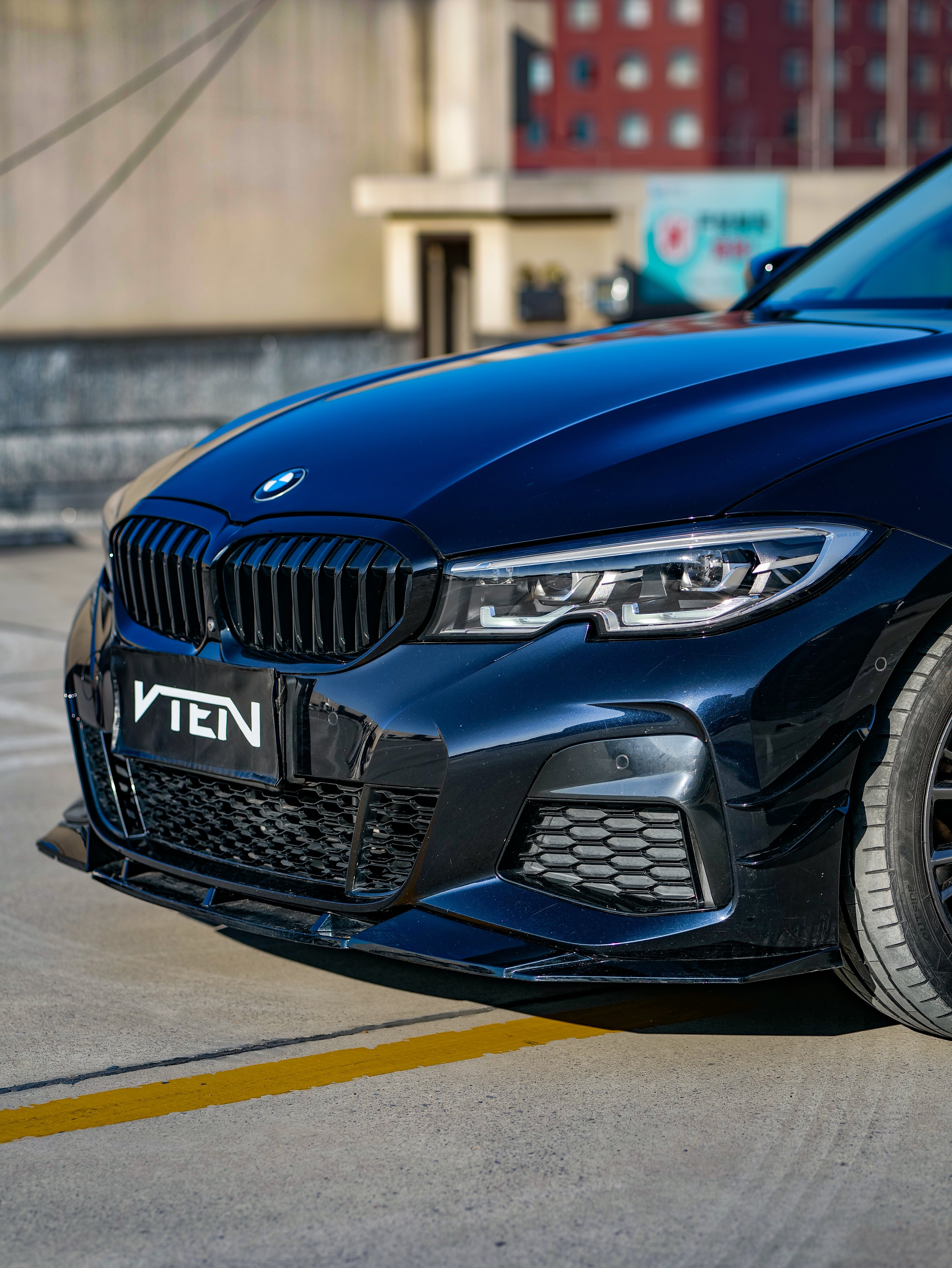 BMW 3 Series 330i (with M-package bumper, does not fit base model) M340i G20 G21 Pre-LCI 2019 2020 2021 2022 with Aftermarket Parts - Front Canards ABS from VTEN