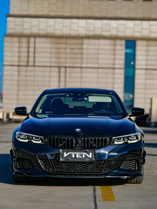 BMW 3 Series 330i (with M-package bumper, does not fit base model) M340i G20 G21 Pre-LCI 2019 2020 2021 2022 with Aftermarket Parts - Front Lip PP from VTEN