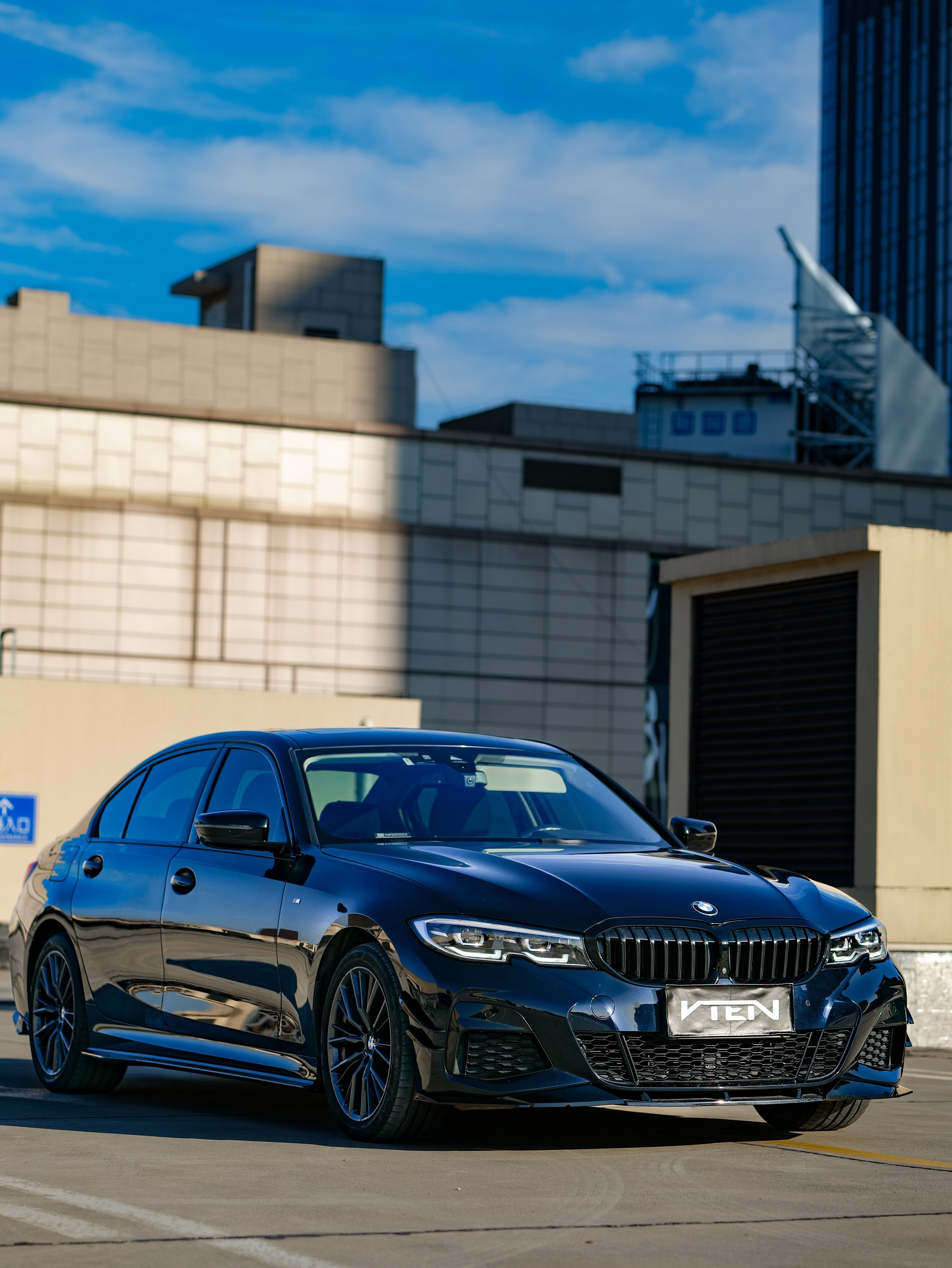 BMW 3 Series 330i (with M-package bumper, does not fit base model) M340i G20 G21 Pre-LCI 2019 2020 2021 2022 with Aftermarket Parts - Front Canards ABS from VTEN