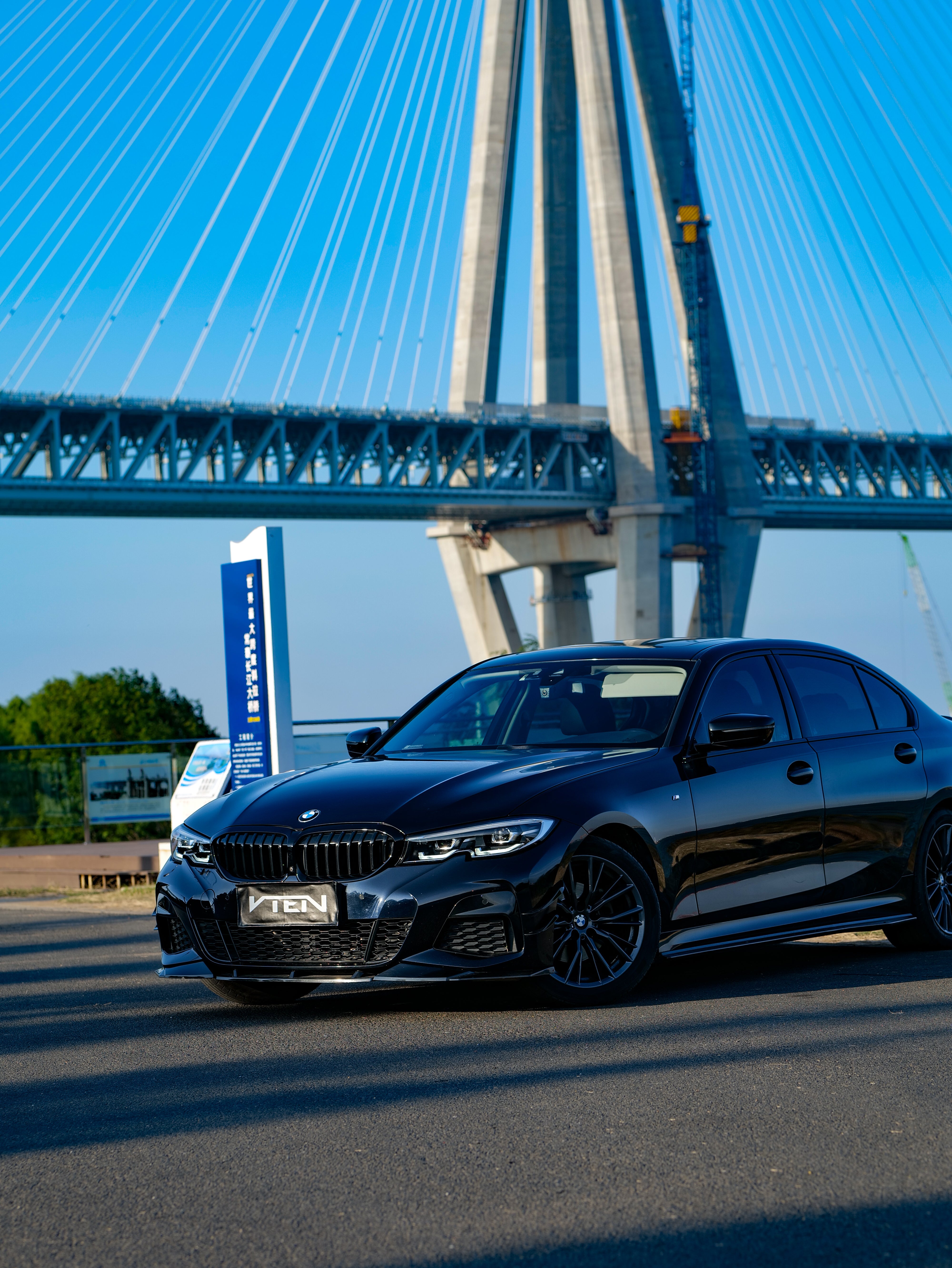 BMW 3 Series 330i (with M-package bumper, does not fit base model) M340i G20 G21 Pre-LCI 2019 2020 2021 2022 with Aftermarket Parts - Front Canards ABS from VTEN