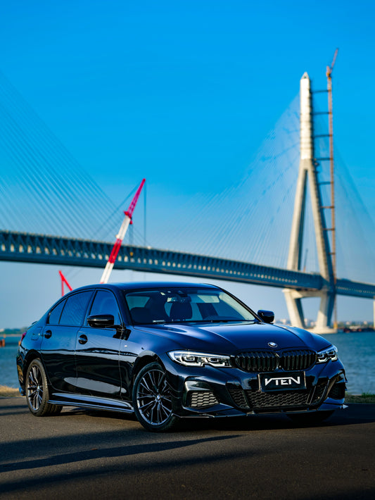 BMW 3 Series 330i (with M-package bumper, does not fit base model) M340i G20 G21 Pre-LCI 2019 2020 2021 2022 with Aftermarket Parts - Front Lip PP from VTEN