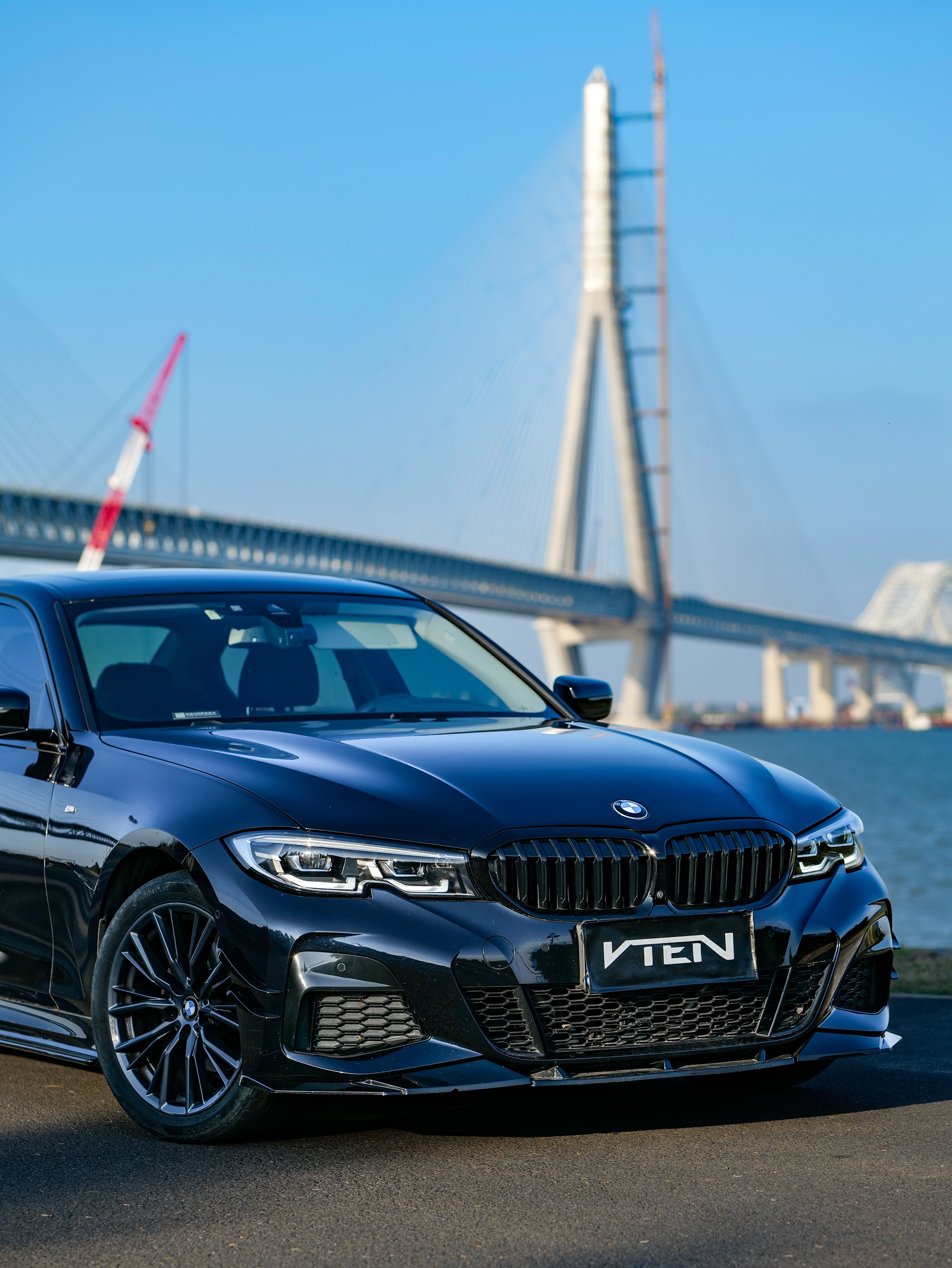 BMW 3 Series 330i (with M-package bumper, does not fit base model) M340i G20 G21 Pre-LCI 2019 2020 2021 2022 with Aftermarket Parts - Front Canards ABS from VTEN