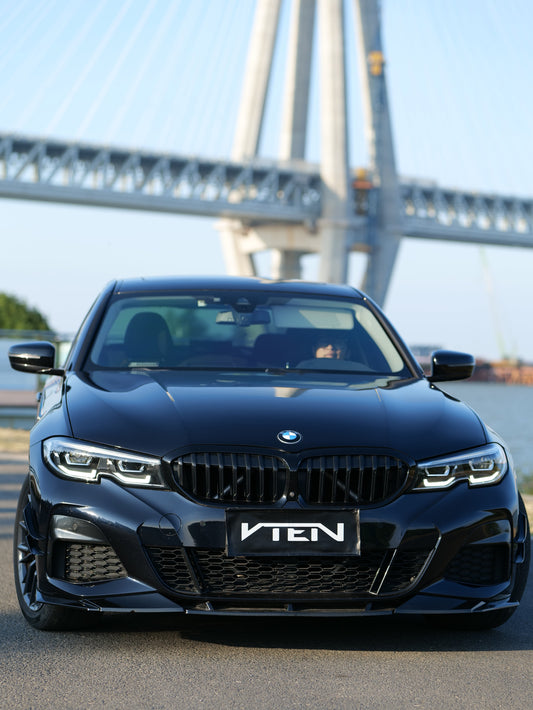 BMW 3 Series 330i (with M-package bumper, does not fit base model) M340i G20 G21 Pre-LCI 2019 2020 2021 2022 with Aftermarket Parts - Front Lip PP from VTEN