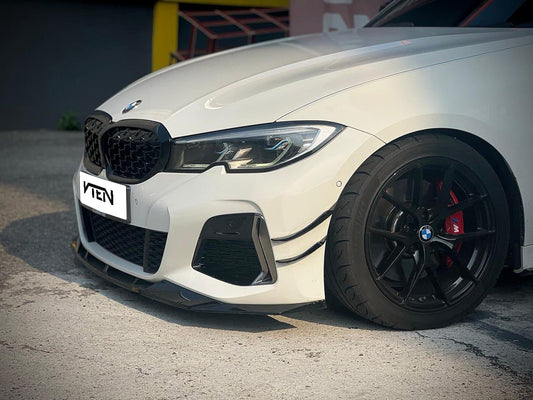 BMW 3 Series 330i (with M-package bumper, does not fit base model) M340i G20 G21 Pre-LCI 2019 2020 2021 2022 with Aftermarket Parts - Front Lip PP from VTEN