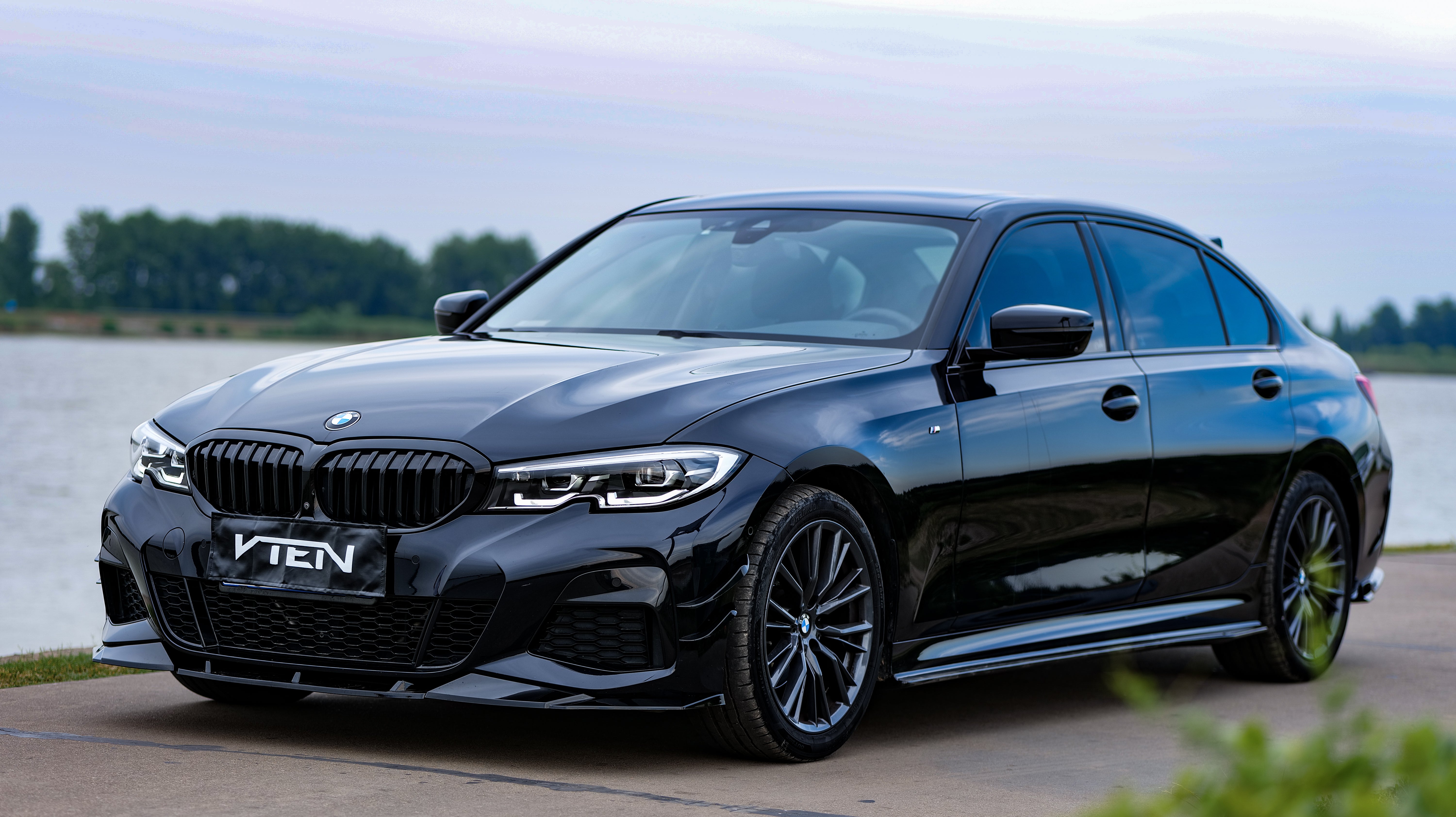 BMW 3 Series 330i (with M-package bumper, does not fit base model) M340i G20 G21 Pre-LCI 2019 2020 2021 2022 with Aftermarket Parts - Front Canards ABS from VTEN