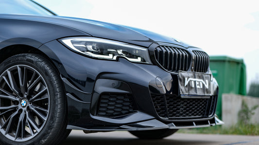 BMW 3 Series 330i (with M-package bumper, does not fit base model) M340i G20 G21 Pre-LCI 2019 2020 2021 2022 with Aftermarket Parts - Front Lip PP from VTEN