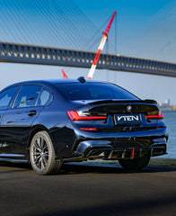 BMW 3 Series 330i M340i G20 G21 Pre-LCI (fitment for 330i requires M-Sport package bumper) 2020 2021 2022 with Aftermarket Parts - Rear Diffuser & Corner Splitter ABS / PP from VTEN