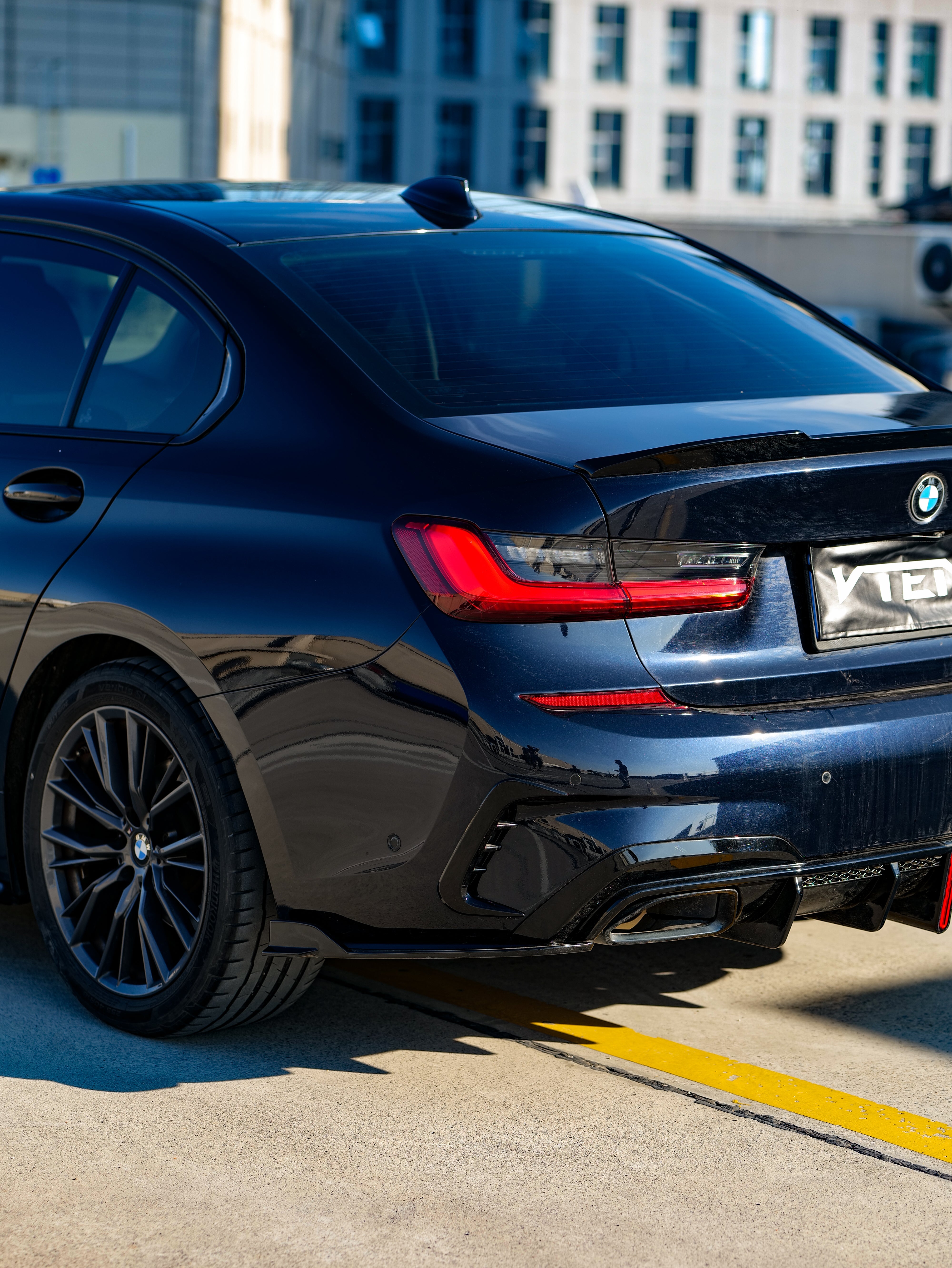 BMW 3 Series 330i M340i G20 G21 Pre-LCI (fitment for 330i requires M-Sport package bumper) 2020 2021 2022 with Aftermarket Parts - Rear Diffuser & Corner Splitter ABS / PP from VTEN