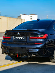 BMW 3 Series 330i M340i G20 G21 Pre-LCI (fitment for 330i requires M-Sport package bumper) 2020 2021 2022 with Aftermarket Parts - Rear Diffuser & Corner Splitter ABS / PP from VTEN