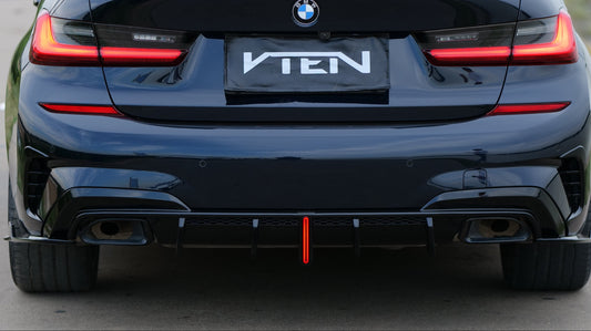 BMW 3 Series 330i M340i G20 G21 Pre-LCI (fitment for 330i requires M-Sport package bumper) 2020 2021 2022 with Aftermarket Parts - Rear Canards ABS from VTEN