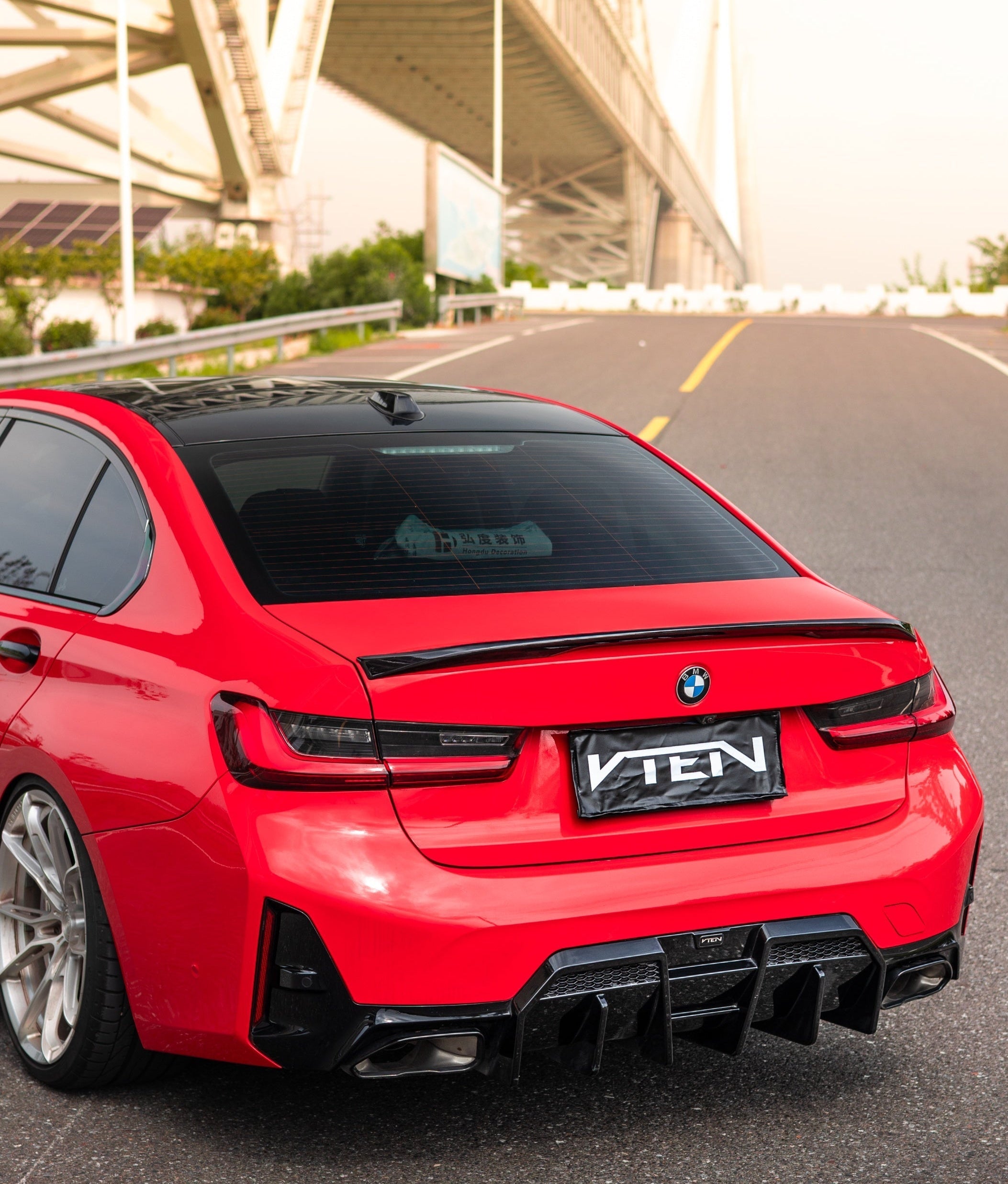 BMW M3 M3C M3CS G80 2021-ON & 3 Series M340i 330i (Fits Both Pre-LCI & LCI) G20 2019-ON with Aftermarket Parts - V1 Rear Lip Spoiler ABS from VTEN