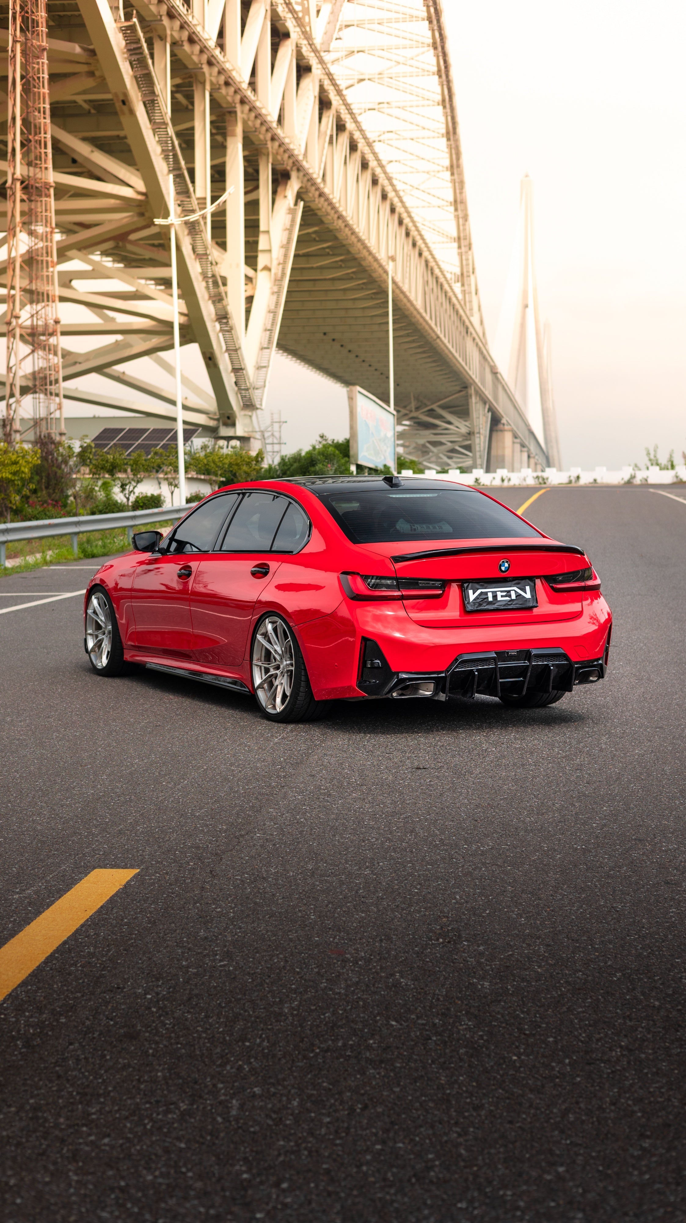 BMW M3 M3C M3CS G80 2021-ON & 3 Series M340i 330i (Fits Both Pre-LCI & LCI) G20 2019-ON with Aftermarket Parts - V1 Rear Lip Spoiler ABS from VTEN