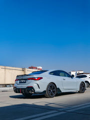 BMW 4 Series 430i (with M-package bumper, does not fit base model) M440i G22 G23 2020-ON with Aftermarket Parts - Rear Diffuser & Corner Splitter PP / ABS from VTEN