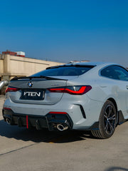 BMW 4 Series 430i (with M-package bumper, does not fit base model) M440i G22 G23 2020-ON with Aftermarket Parts - Rear Diffuser & Corner Splitter PP / ABS from VTEN