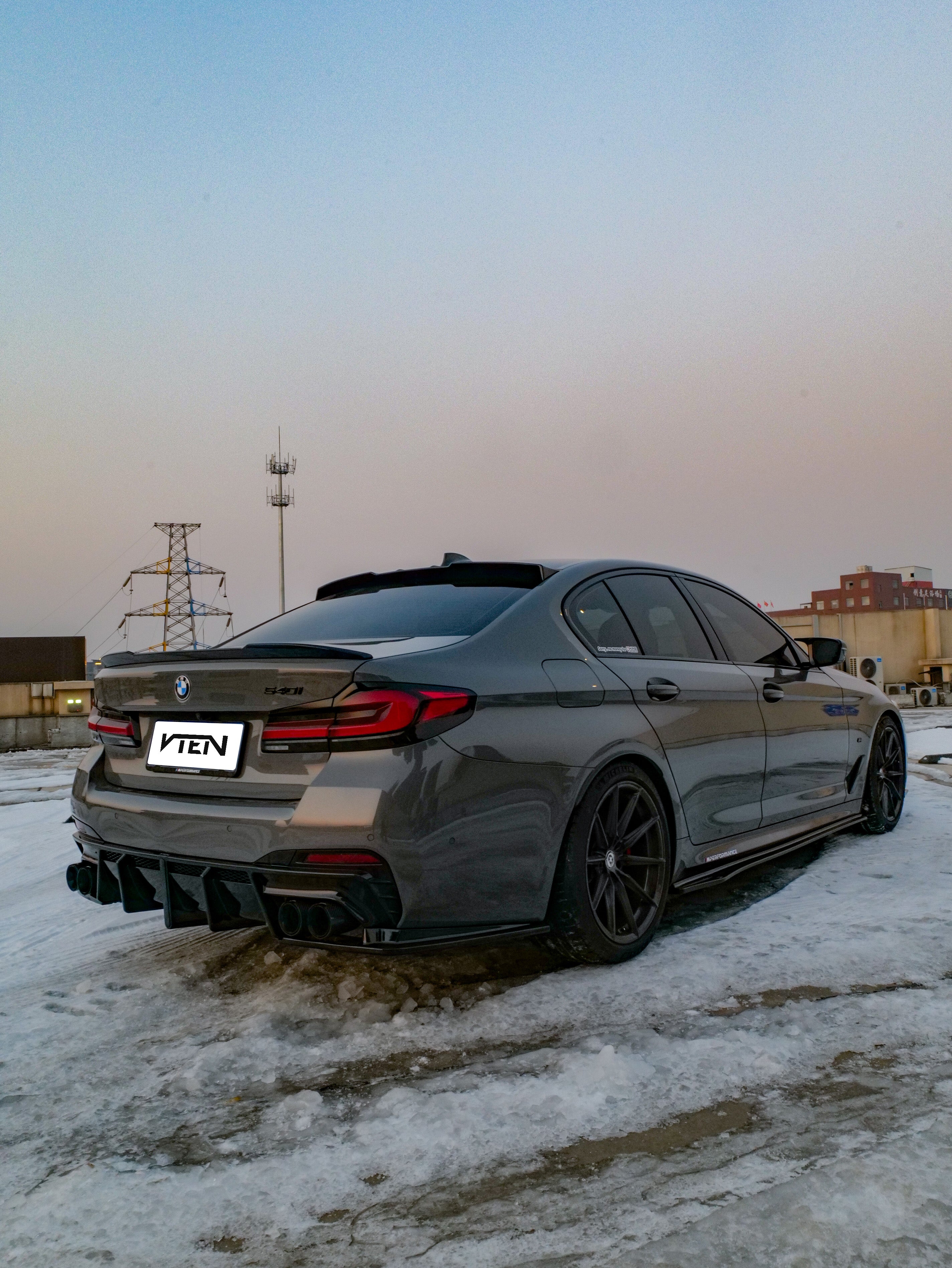 BMW 5 Series M550i 540i G30 LCI 2021-ON with Aftermarket Parts - Side Skirts ABS from VTEN