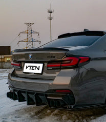 BMW M5/M5C F90 (Fits Both Pre-LCI & LCI) 2018-ON & 5 Series G30 540i M550i (With M-Package Bumper) G30 G31 (Fits Both Pre-LCI & LCI) 2017-ON with Aftermarket Parts - Rear Lip Spoiler ABS from VTEN
