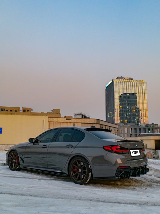 BMW M5/M5C F90 (Fits Both Pre-LCI & LCI) 2018-ON & 5 Series G30 540i M550i (With M-Package Bumper) G30 G31 (Fits Both Pre-LCI & LCI) 2017-ON with Aftermarket Parts - Rear Roof Spoiler ABS from VTEN