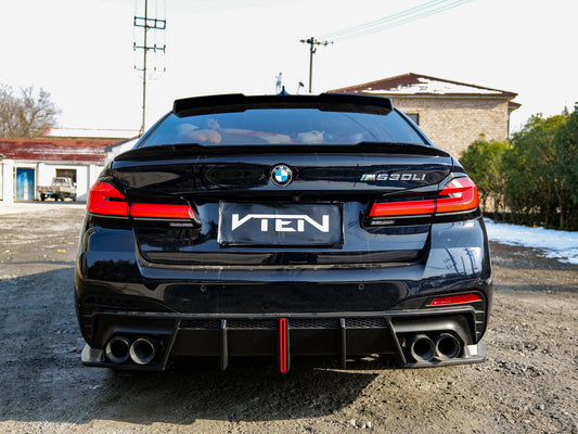 BMW M5/M5C F90 (Fits Both Pre-LCI & LCI) 2018-ON & 5 Series G30 540i M550i (With M-Package Bumper) G30 G31 (Fits Both Pre-LCI & LCI) 2017-ON with Aftermarket Parts - Rear Diffuser PP from VTEN