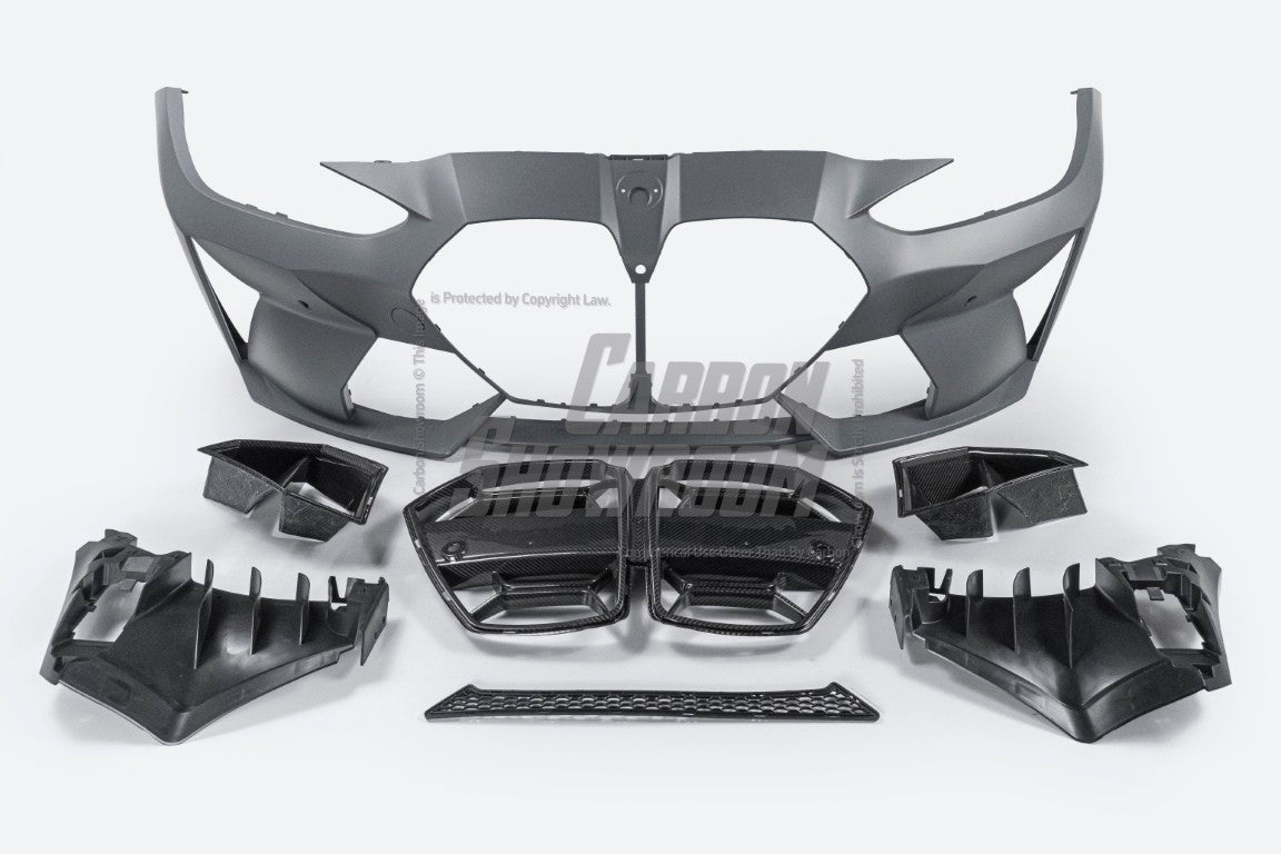 BMW M3 G80 G81 & M4 G82 G83 2021-ON with Aftermarket Parts - Front Bumper Pre-preg Carbon Fiber from VTEN