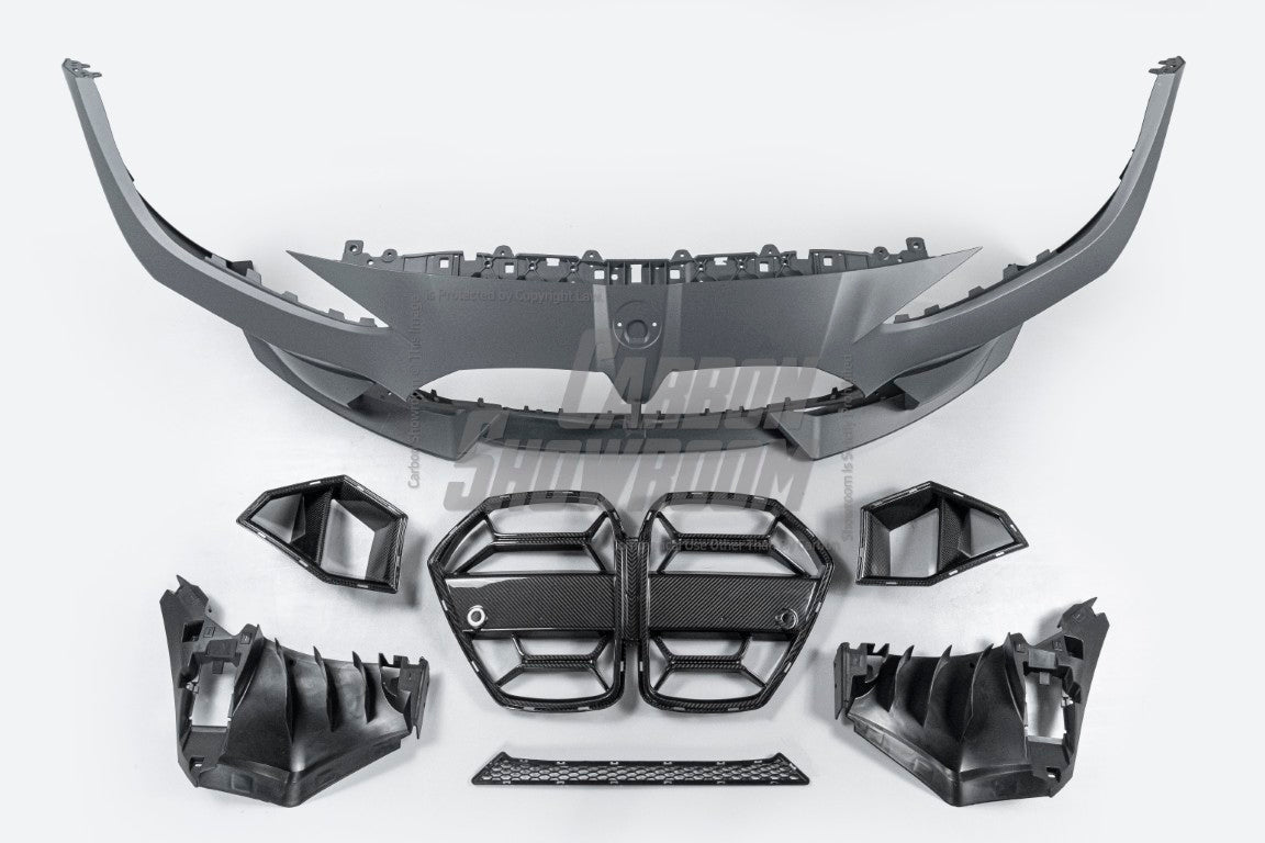 BMW M3 G80 G81 & M4 G82 G83 2021-ON with Aftermarket Parts - Front Bumper Pre-preg Carbon Fiber from VTEN