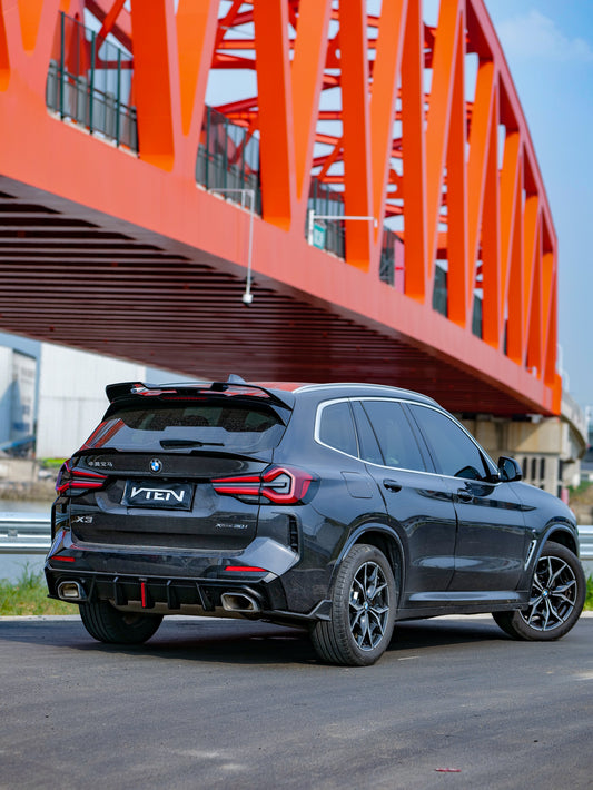 BMW X3 s/x Drive30 G01 LCI & IX3 BEV G08 LCI 2022-ON with Aftermarket Parts - Rear Roof Spoiler ABS from VTEN