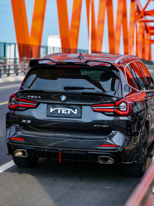 BMW X3 s/x Drive30 G01 LCI & IX3 BEV G08 LCI 2022-ON with Aftermarket Parts - Rear Diffuser & Corner Splitter PP / ABS from VTEN