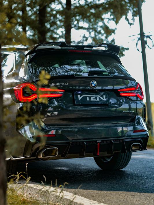 BMW X3 s/x Drive30 G01 LCI & IX3 BEV G08 LCI 2022-ON with Aftermarket Parts - Rear Roof Spoiler ABS from VTEN